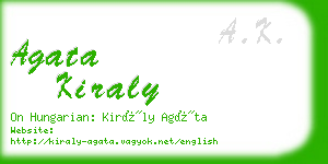 agata kiraly business card